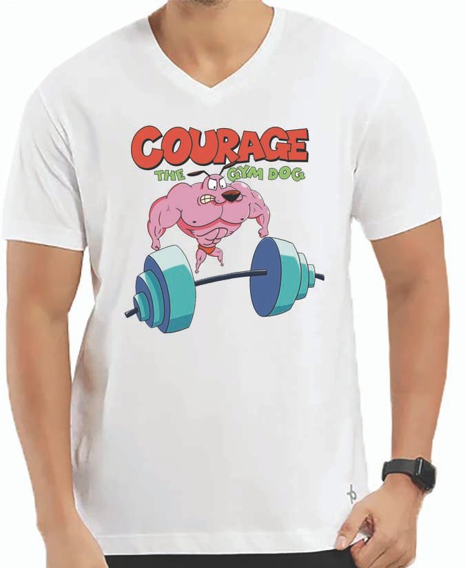 Courage The Cowardly Dog V Neck T-Shirt