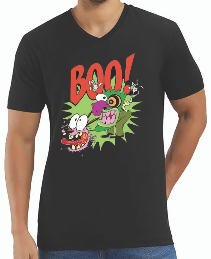 Courage The Cowardly Dog V Neck T-Shirt