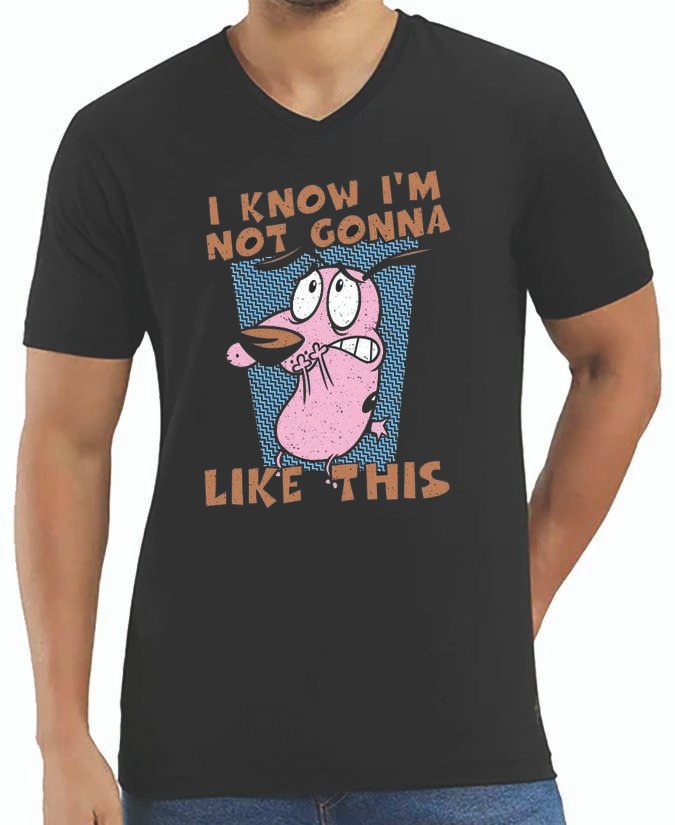 Courage The Cowardly Dog V Neck T-Shirt