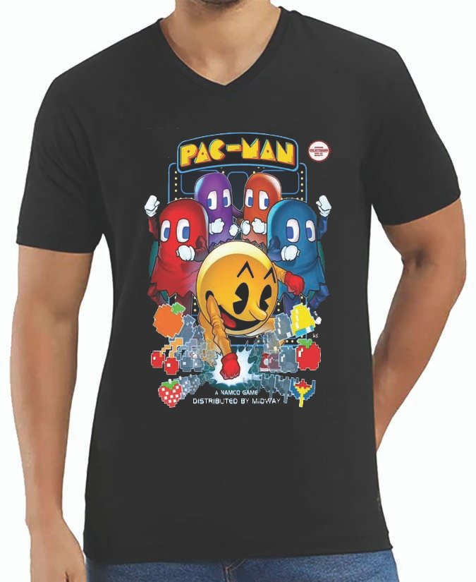 Pac Man V Neck T-Shirt