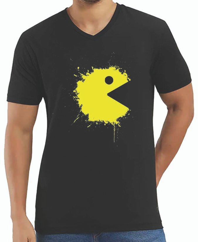 Pac Man V Neck T-Shirt